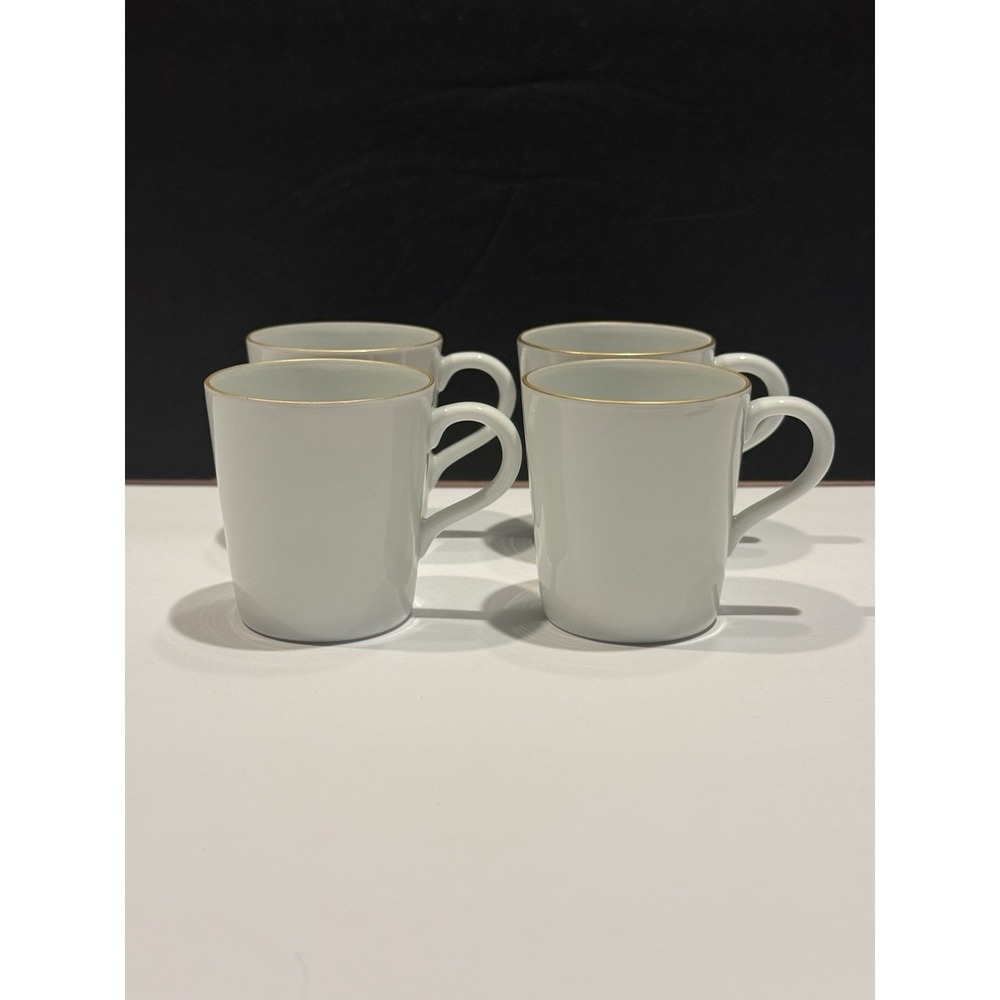 Tiffany & Co Fukagawa Demitasse Espresso Cups Set 4 Gold Trim